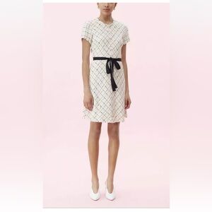 Rebecca Taylor White Plaid Tweed Dress Size 4 NWT